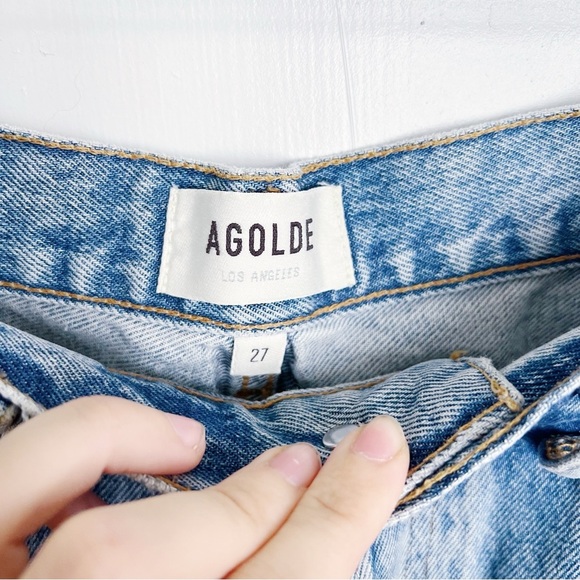 AGOLDE • 90's Mid Rise Loose jean straight distressed Isolate wash ripped baggy - Picture 5 of 15